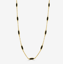 Load image into Gallery viewer, 14k Yellow Gold Marquise Inlay Gemstone Station Necklaces
