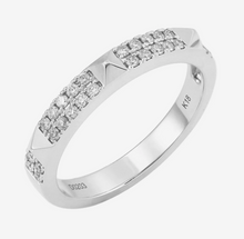 Load image into Gallery viewer, 18k Gold Pave Diamond Studded Stacker Ring
