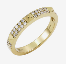 Load image into Gallery viewer, 18k Gold Pave Diamond Studded Stacker Ring
