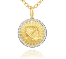 Load image into Gallery viewer, 14k Yellow Gold Diamond Zodiac Pendant
