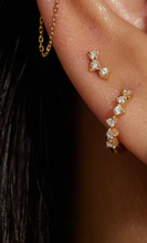 Load image into Gallery viewer, Earscapes - 14k Yellow Gold Scattered Lab-Grown Diamond Huggie Hoop *Single* Earring (I9229)
