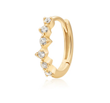 Load image into Gallery viewer, Earscapes - 14k Yellow Gold Scattered Lab-Grown Diamond Huggie Hoop *Single* Earring (I9229)
