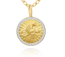 Load image into Gallery viewer, 14k Yellow Gold Diamond Zodiac Pendant
