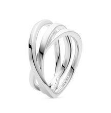 Load image into Gallery viewer, Sif Jakobs Rhodium Plated Spirale Crossover Ring
