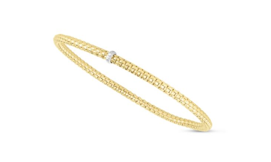 14k Yellow Gold 3mm Stretch Popcorn Bracelet (I9046)