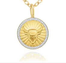 Load image into Gallery viewer, 14k Yellow Gold Diamond Zodiac Pendant
