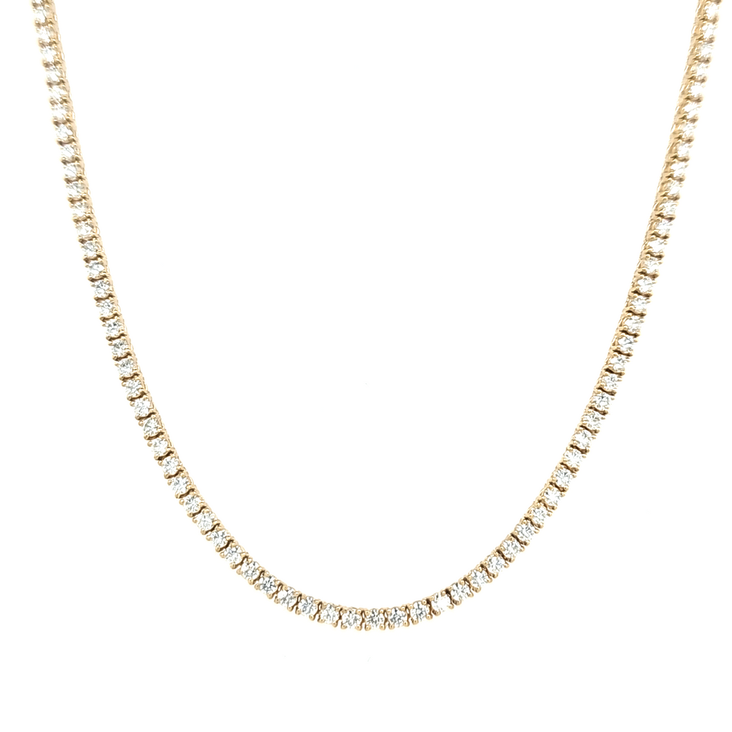 18k Yellow Gold 5.52ctw Diamond Tennis Necklace (I9039)