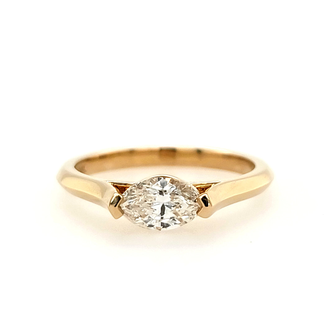 14k Yellow Gold Marquise Diamond Engagement Ring (I9116)