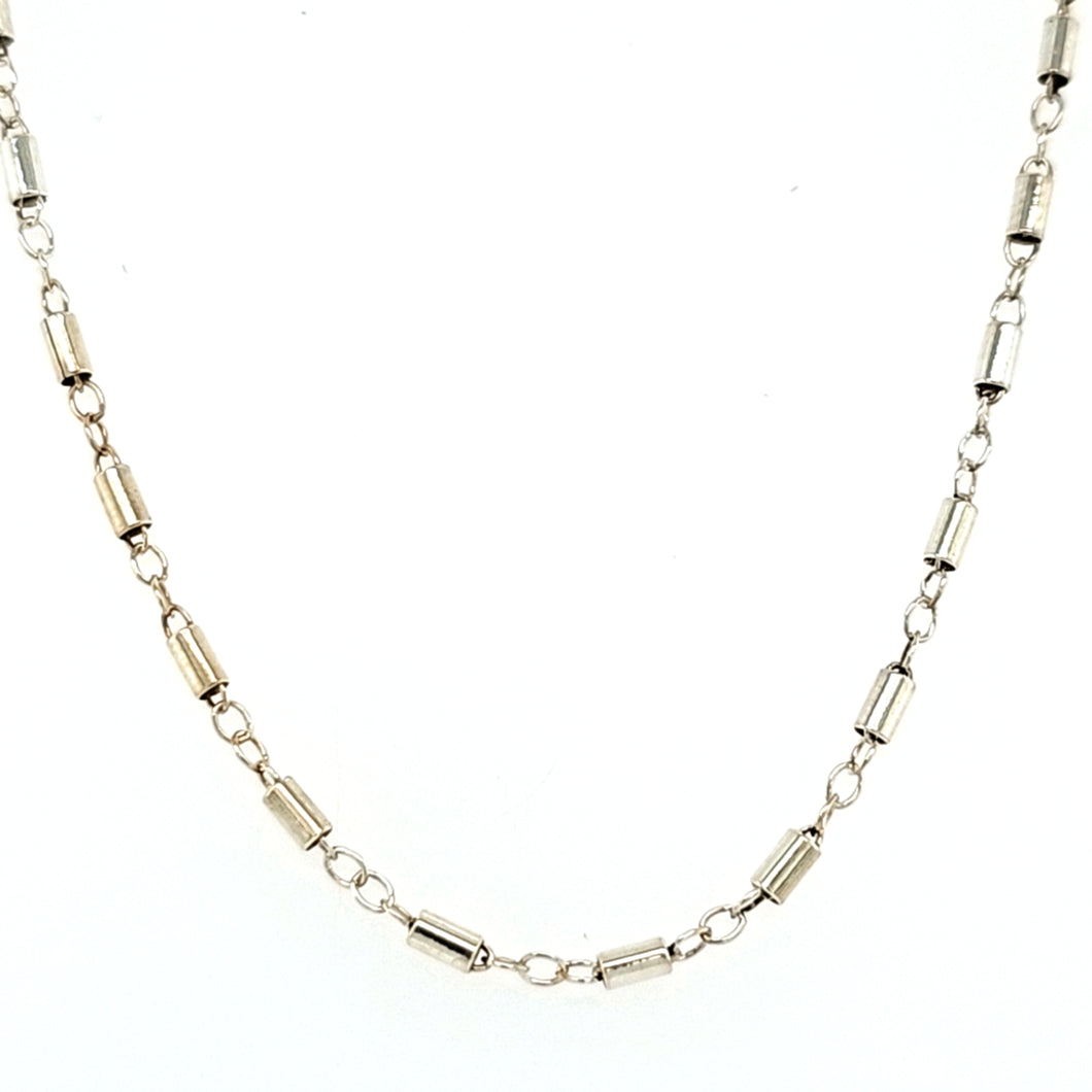 Sterling Silver Tube Chain Choker Necklace (I2521)