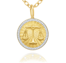 Load image into Gallery viewer, 14k Yellow Gold Diamond Zodiac Pendant
