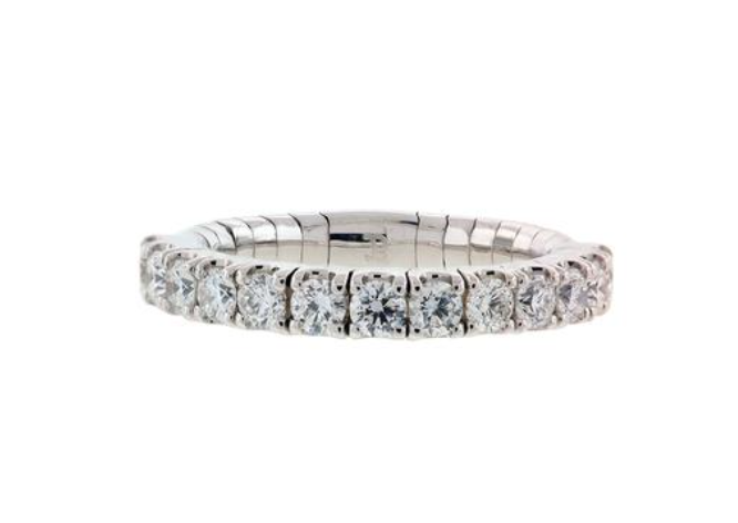 14k White Gold Diamond Flex Band Ring (I8393)