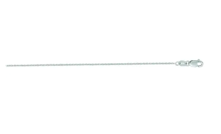 14k White Gold 1.1mm Diamond Cut Cable Chain