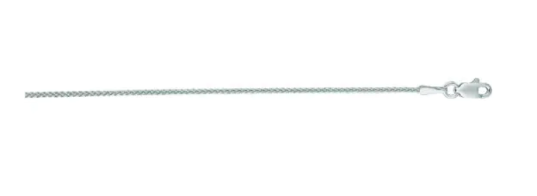 14k White Gold 1.2mm Wheat Chain