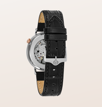Load image into Gallery viewer, Bulova Men's 'Aerojet' Rose Gold Accent &amp; Black Leather Band Watch (I7158)
