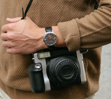 Load image into Gallery viewer, Bulova Men's 'Aerojet' Rose Gold Accent &amp; Black Leather Band Watch (I7158)
