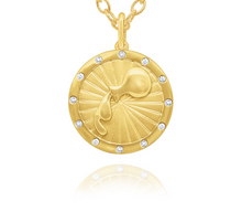 Load image into Gallery viewer, 14k Yellow Gold Diamond Zodiac Pendant
