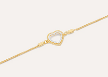 Load image into Gallery viewer, Ella Stein Gold Plated Diamond Beaded Heart Bolo Bracelet (SI7830)
