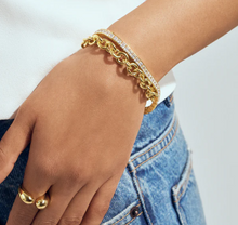Load image into Gallery viewer, Sif Jakobs Rhodium or 18k Gold Plated Sasso CZ Tennis Bracelet
