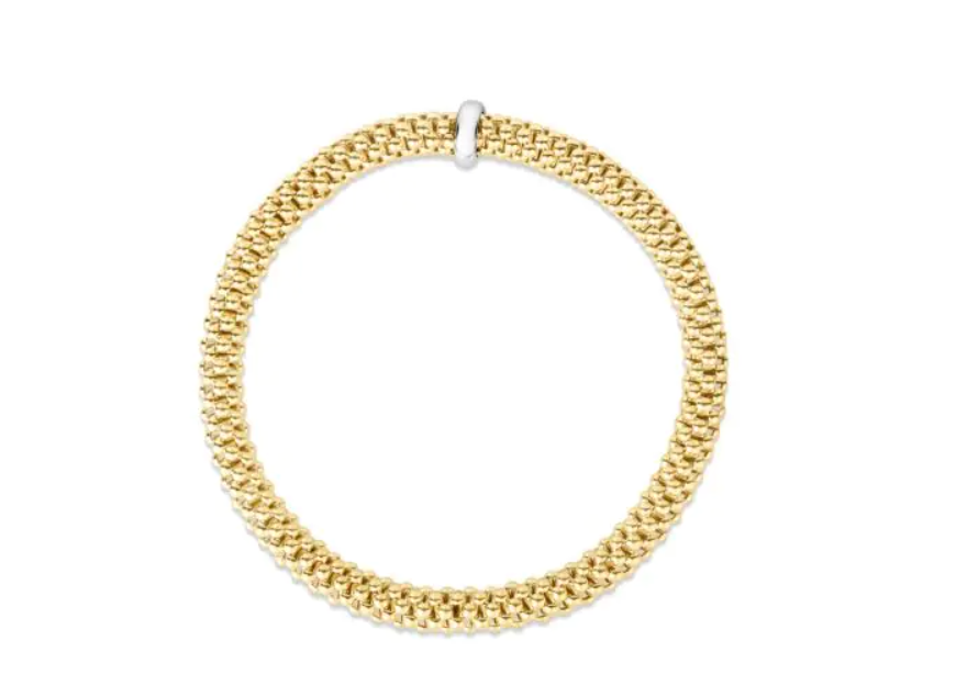 14k Yellow Gold 5.5mm Stretch Popcorn Bracelet (I9044)