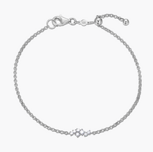 Load image into Gallery viewer, Monte Luna Sterling Silver Rhodium or Gold Plated Scattered Lab-Created Diamond Bolo Bracelet
