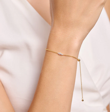 Load image into Gallery viewer, Monte Luna Sterling Silver Rhodium or Gold Plated Scattered Lab-Created Diamond Bolo Bracelet
