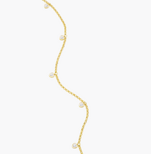 Load image into Gallery viewer, Monte Luna Sterling Silver Rhodium or Gold Plated Lab-Created Diamond Dangle Heart Bolo Bracelet
