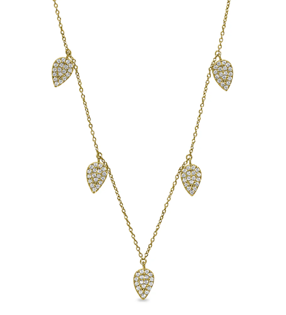 Kelly Waters Floating Leaves Simulated Diamond Necklace