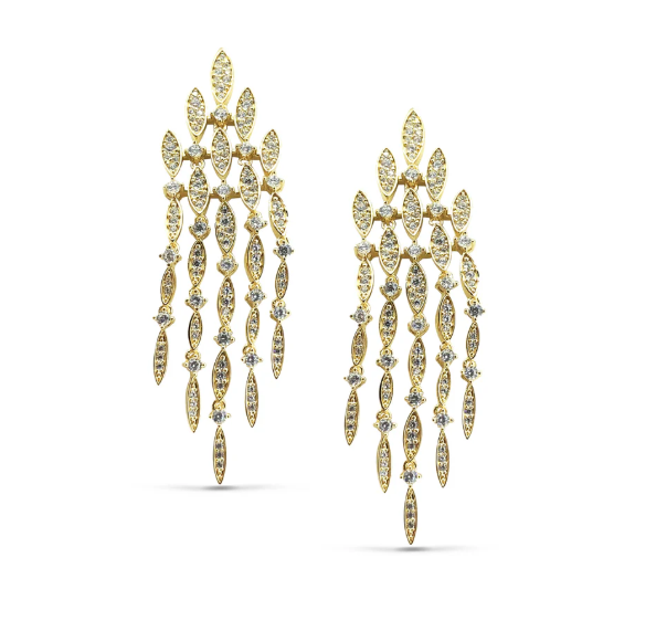 Kelly Waters Large Chandelier Simulated Diamond Earrings