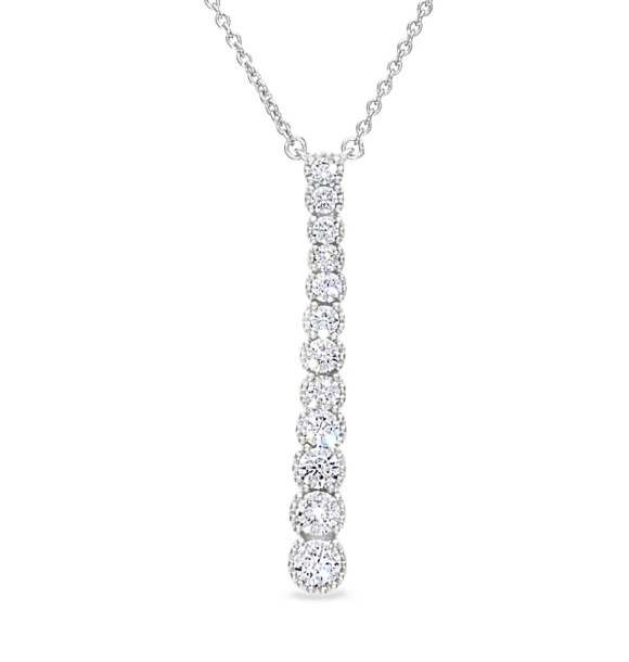 Kelly Waters Sterling Silver Micropave Graduating CZ Necklace (SI8040)