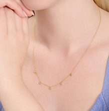 Load image into Gallery viewer, Monte Luna Sterling Silver Rhodium or Gold Plated Lab-Created Diamond Dangle Heart Necklace
