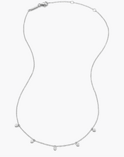 Load image into Gallery viewer, Monte Luna Sterling Silver Rhodium or Gold Plated Lab-Created Diamond Dangle Heart Necklace
