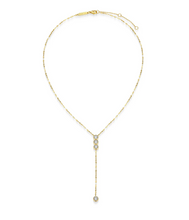 Load image into Gallery viewer, Monte Luna Sterling Silver Gold Plated Lab-Created Diamond Y Necklace (SI9692)
