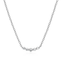 Load image into Gallery viewer, Monte Luna Sterling Silver Rhodium Plated Lab-Created Diamond Petite Row Necklace (SI9695)

