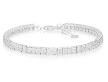 Load image into Gallery viewer, Sif Jakobs Rhodium or 18k Gold Plated Sasso CZ Tennis Bracelet
