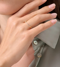 Load image into Gallery viewer, Monte Luna Sterling Silver Rhodium or Gold Plated Lab-Created Pave Diamond Stacker Ring
