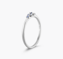 Load image into Gallery viewer, Monte Luna Rhodium Plated Sterling Silver Scattered Ombre Lab-Created Sapphire &amp; Diamond Ring
