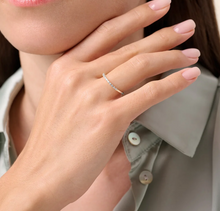 Load image into Gallery viewer, Monte Luna Sterling Silver Rhodium or Gold Plated Lab-Created Pave Diamond Stacker Ring

