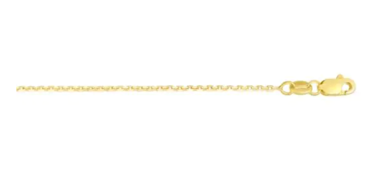 14k Yellow Gold .87mm Diamond Cut Cable Chain