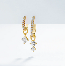 Load image into Gallery viewer, Sif Jakobs Rhodium or Gold Plated Sterling Silver Prong-Set CZ Drop *Single* Earring Charm
