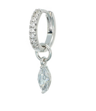 Load image into Gallery viewer, Sif Jakobs Rhodium or Gold Plated Sterling Silver Marquise CZ Drop *Single* Earring Charm
