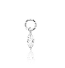 Load image into Gallery viewer, Sif Jakobs Rhodium or Gold Plated Sterling Silver Marquise CZ Drop *Single* Earring Charm
