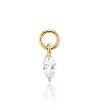 Load image into Gallery viewer, Sif Jakobs Rhodium or Gold Plated Sterling Silver Marquise CZ Drop *Single* Earring Charm
