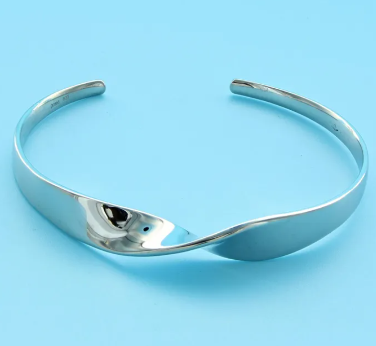 Sterling Silver Twist Cuff Bracelet (SI3496)