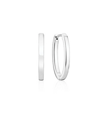 Load image into Gallery viewer, Sif Jakobs Rhodium Plated Sterling Silver Oblong Hoop Earrings

