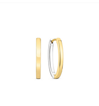 Load image into Gallery viewer, Sif Jakobs Two Tone Rhodium Plated Sterling Silver Oblong Hoop Earrings
