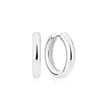 Load image into Gallery viewer, Sif Jakobs Rhodium Plated Sterling Silver Rounded Hoop Earrings

