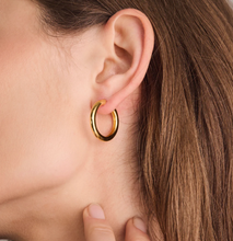 Load image into Gallery viewer, Sif Jakobs 18k Gold Plated Sterling Silver Rounded Hoop Earrings
