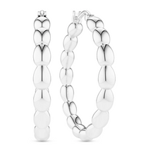 Load image into Gallery viewer, Sif Jakobs Sterling Silver or 18k Yellow Gold Plated Droplet Large Hoop Earrings
