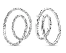 Load image into Gallery viewer, Sif Jakobs Rhodium or 18k Gold Plated CZ Spirale Due Earrings
