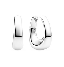 Load image into Gallery viewer, Sif Jakobs Sterling Silver or 18k Yellow Gold Plated Borsa Large Chunky Hoop Earrings
